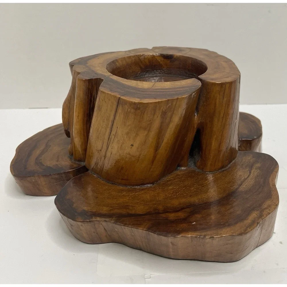 Vintage Handmade Burl Wood Candle Holder Manzanita Rustic Primitive 1970s Decor